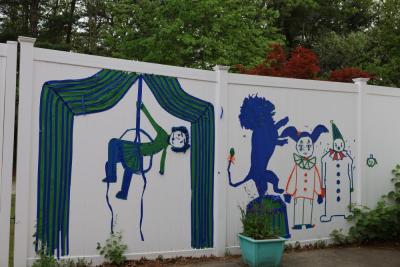 Tape Art is a Providence, Rhode Island-based creative duo who with schools and other organizations to create tape murals.